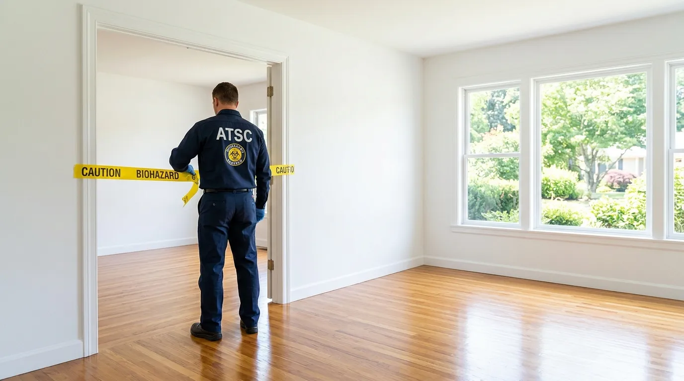 Certified biohazard cleanup crew performing Crime Scene Cleanup in Vermont Square